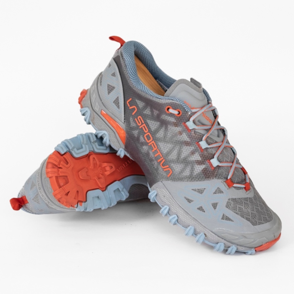 La Sportiva Bushido 2 Women's Trail Running Hiking Shoes, Moon/Paprika, Size 8.5